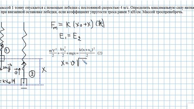 Определить силу натяжения каната
