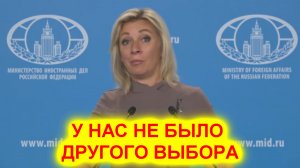 Мария Захарова: У России не было иного выбора как встань на защиту многострадального Донбасса