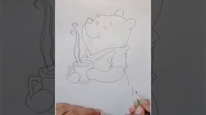 How to draw an easy Pooh bear ? sketch with pencil for beginners step by step ?@diytinyfarming