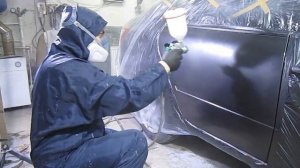 Покраска двери на Гранте