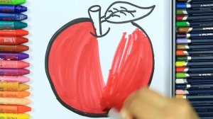 яблоко Раскраски ? | Как рисовать яблоко | Изучите окраску