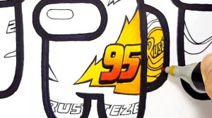 AMONG US Lightning McQueen, Cruz, Jackson Storm . CARS 3 Drawing and Coloring Pages | Tim Tim TV