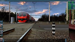 Проезд электрички эд4м через переезд в траинз 12