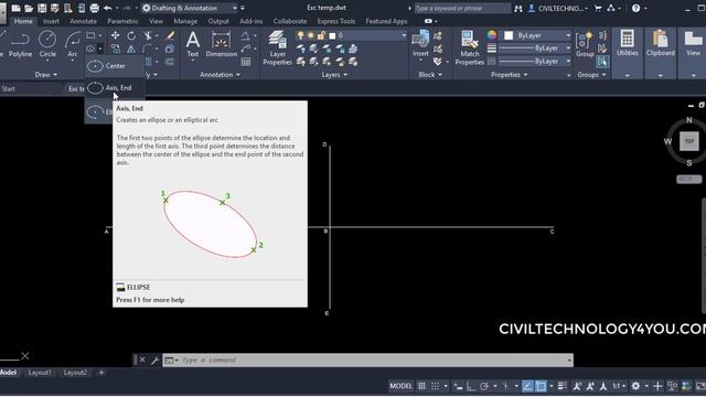 10.How to Draw Ellipse In Auto-cad 2020 смотреть онлайн