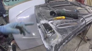 ремонт капота из "карбона", ремонт бампера из волокна jzx100