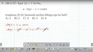 2.1.10 Trigonometrik tenglamalar  (F - TIP) |  16-dars