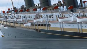 RMS Lusitania sleping sun
