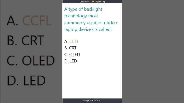 Set-1 CompTIA, A+ Certification Core 1 (220-1001) Practice Text, Portrait Mode