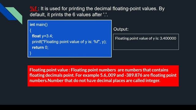 #C C Format specifiers | C language tutorial | C programming tutorial