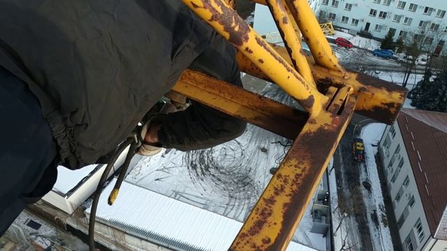 Замена грузового троса на башенном кране FO-23. Байки Сергеевича!!! смотреть онлайн