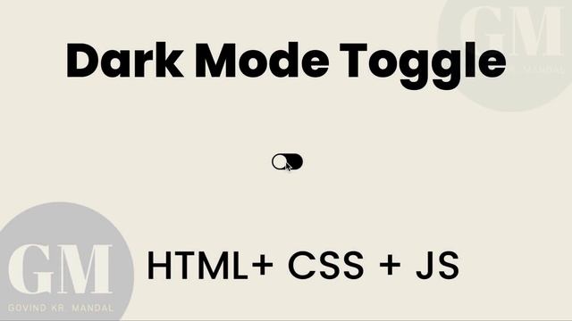 Dark Mode Toggle | HTML & CSS + JS