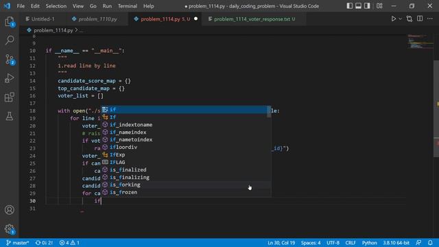 Daily Coding Problem : 1114 Voter, Candidate counting problem.