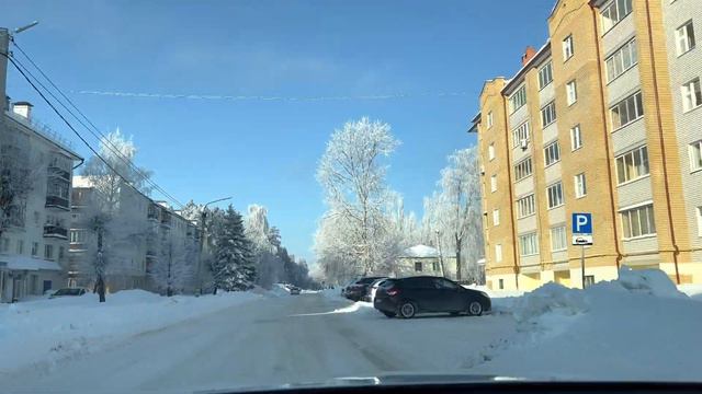 Зеленодольск, зимние улицы города смотреть онлайн
