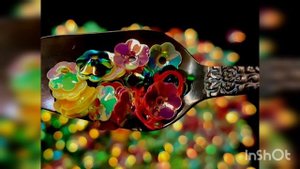 Пайетки-цветы 8 мм микс Красно-зеленый