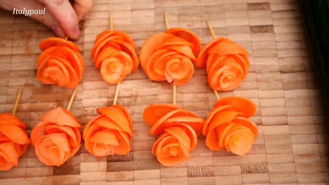 Handmade Carrot Rose | Food Decoration | Vegetable Carving смотреть онлайн