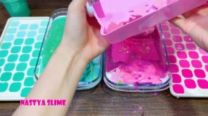 PINK vs MINT !!! Mixing random into GLOSSY slime!!!Satisfying Nastya Slime #439