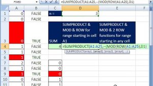 Excel Magic Trick 466: SUM every Nth value SUMPRODUCT, MOD & ROW functions