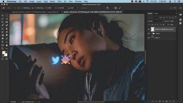 Photoshop | How to Create 3D Glowing Social Media Icons смотреть онлайн