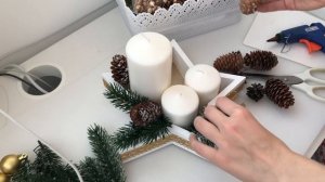 Красивая новогодняя композиция со свечами своими руками / новогодний декор/ Christmas decoration DI