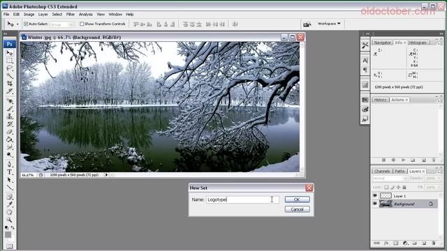 Как вставить логотип или водяной знак в Photoshop-е. смотреть онлайн