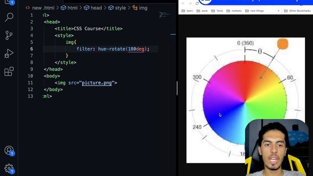 CSS 76: image hue color circle rotate filter  فلتر دوران عجلة الألوان على الصور