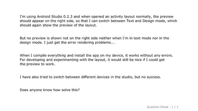 Android : Android Studio rendering problems смотреть онлайн