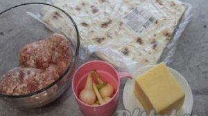 Лаваш с фаршем и сыром на мангале