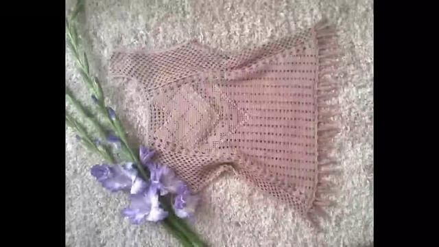 Ажурная летняя кофточка. Необычный способ вязания.