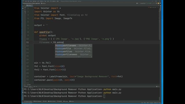 Create Image Background Removal Application in Tkinter - Python