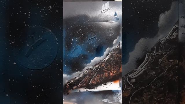 #Shorts - Водопады трех планет Galaxy Spray Art