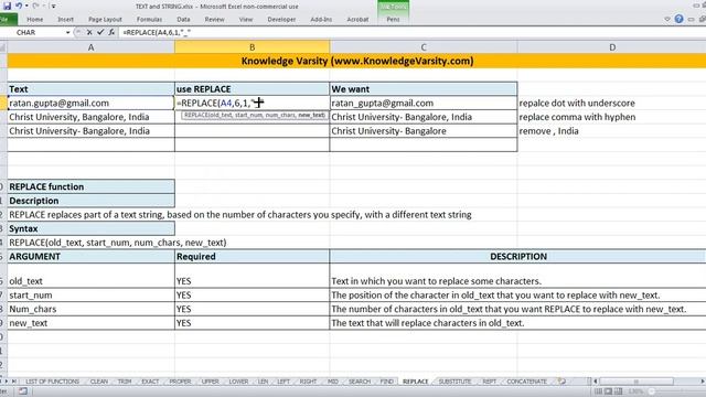 Excel String Function - Replace смотреть онлайн