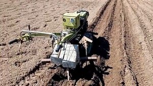Сажаем картошку тяжелым мотоблоком
