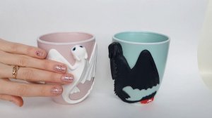 Стильный драконий набор кружек Ночная и Дневная фурия из Как приручить дракона чашки от AnneAlArt