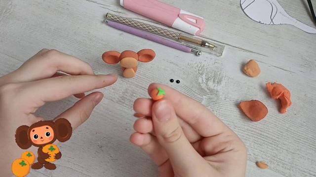 Как слепить ЧЕБУРАШКУ.Лепка из воздушного пластилина Чебурашка. смотреть онлайн