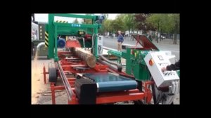 Горизонтальная широколенточная пилорама Mebor. Модель HTZ 800 - видео обзор работы