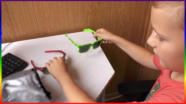 ПОСЫЛКА С КИТАЯ AliExpress ПИКСЕЛЬНЫЕ ОЧКИ МАЙНКРАФТ + ВЕЛОСИПЕДНЫЕ Unboxing Sunglasses Maynkraft смотреть онлайн