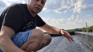 ? ГИДРОИЗОЛЯЦИЯ ПЛОСКОЙ КРОВЛИ ? Наплавление гидроизоляционного слоя Унифлекс ЭПП на плоской крыше.