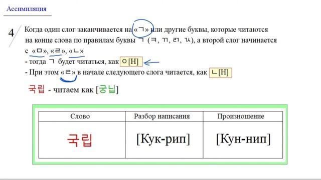Корейский язык: Ассимиляция смотреть онлайн