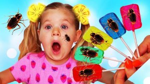 Сandy with Beetles for Bad Baby Mom with Tantrum! Little Babies learn colors with Finger Family Song