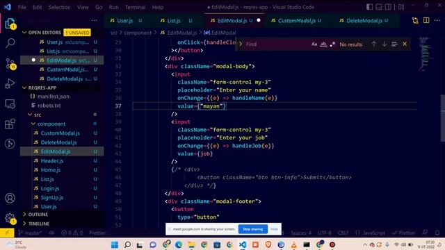 React.js: CRUD application| update section смотреть онлайн