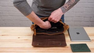 Обзор кожаной мужской сумки через плечо Vintage 14077