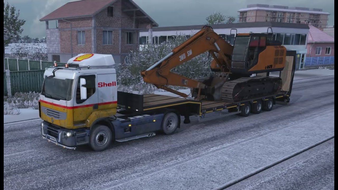 [ETS 2] Renault Premium_Old Truck and Driver Hands Mod_Winter Cargo Delivery смотреть онлайн