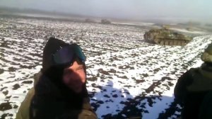 Выход из котла, подрыв БМП на мине.