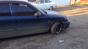 Двойной выхлоп Hyundai Accent