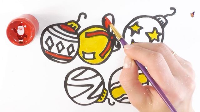 Как нарисовать ЁЛОЧНЫЕ ИГРУШКИ /  раскраска ЁЛОЧНЫЕ ИГРУШКИ для детей / Раскраски малышам