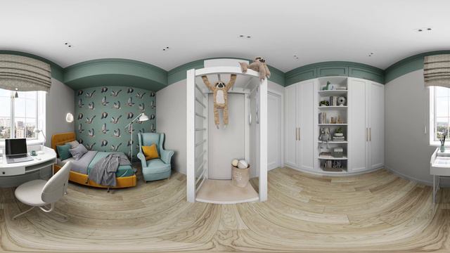 Визуализация 360 градусов детской комнаты смотреть онлайн