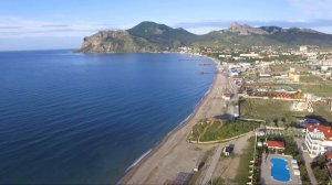 Коктебель на восходе солнца с высоты птичьего полета [4K Ultra HD]