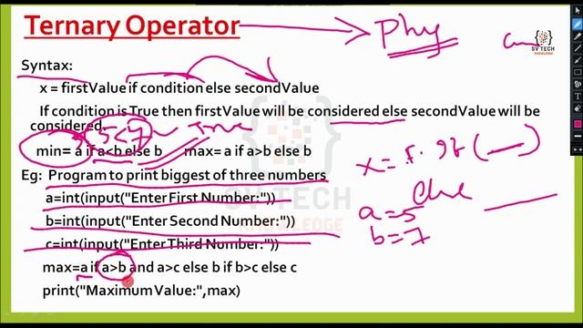 Ternary Operator In Python | OPERATORS IN PYTHON | #python |#pythonprogramming | #mahesh |#SVTECH