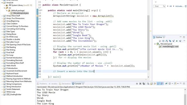 Java 7.6- ArrayList смотреть онлайн