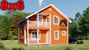 «Питер-1» Дом 8х6 финский полутораэтажный каркасный дом для ПМЖ ЛЮКС 8 на 6